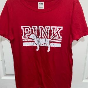 VS Pink Bling Red logo shirt